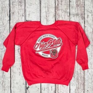 Vintage 80s Ohio State Buckeyes NCAA College Champion Red 1980s Sweatshirt